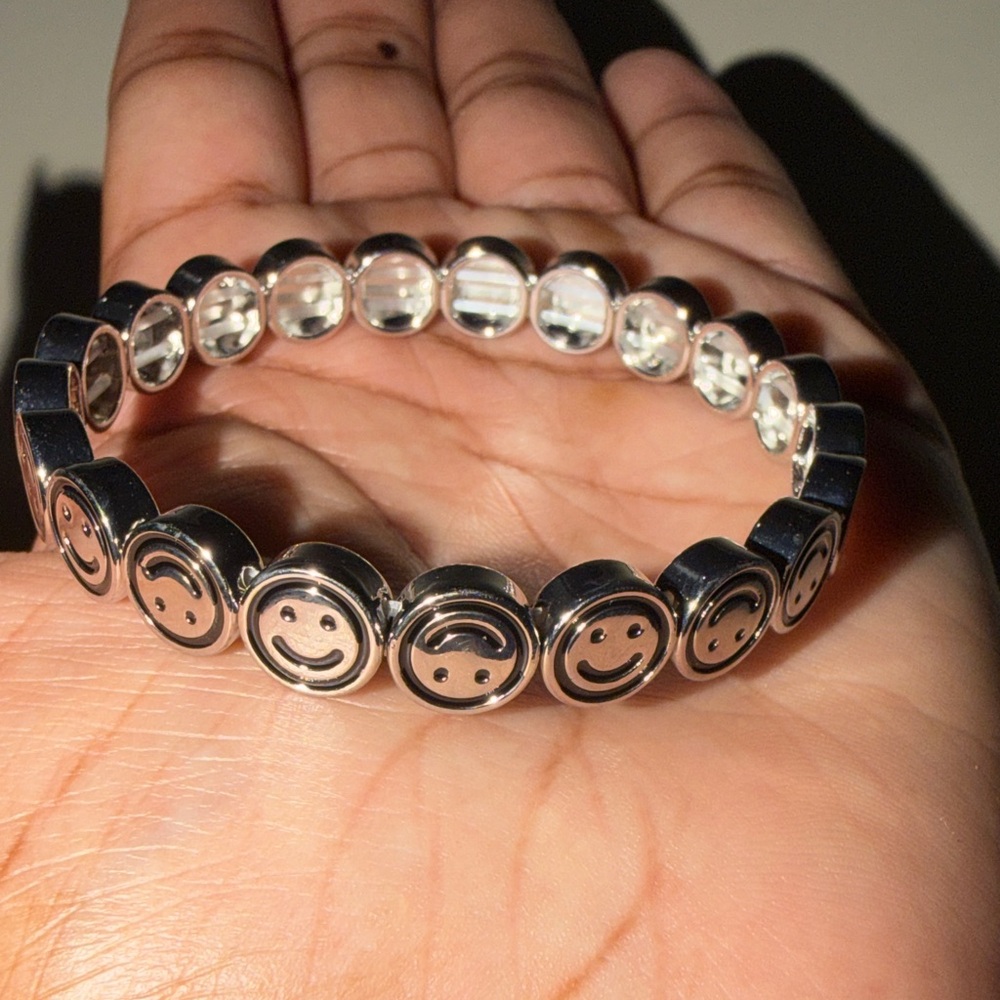 Silver Smiley Face Bracelet
